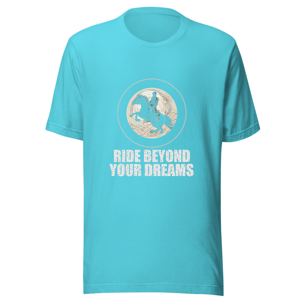 Turquoise T-Shirt with print art