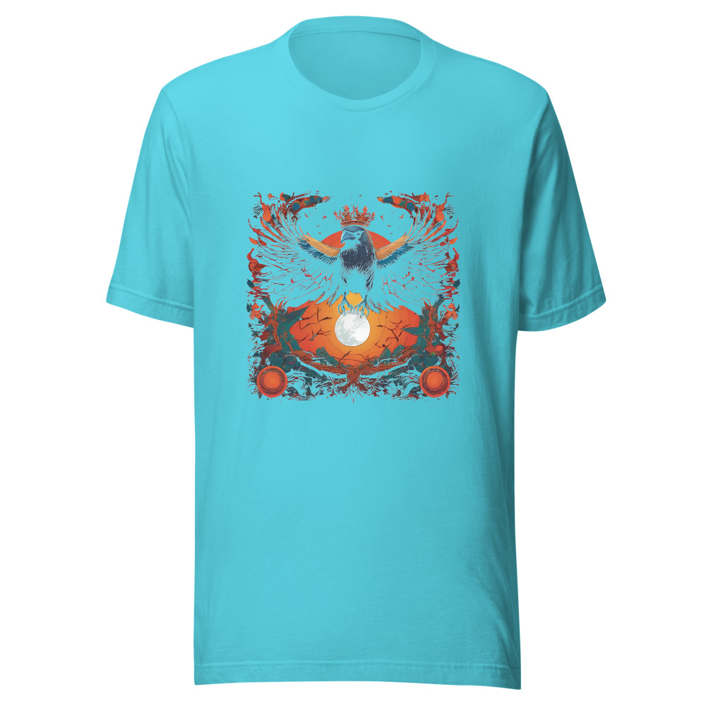 Turquoise T-Shirt with print art