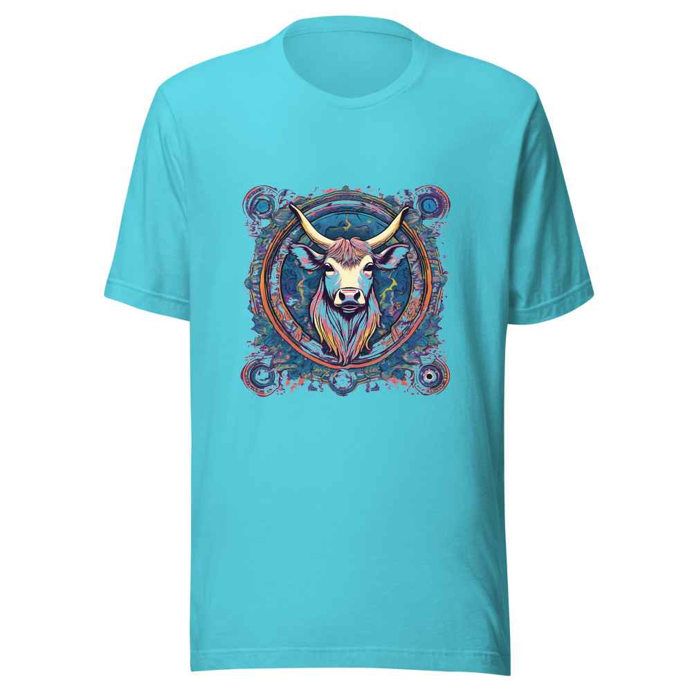 Turquoise T-Shirt with print art