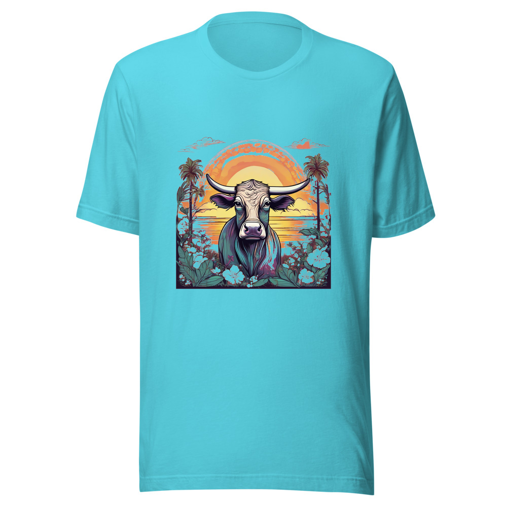 Turquoise T-Shirt with print art