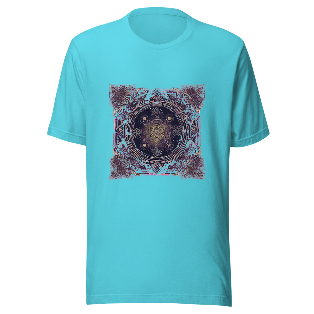 Turquoise T-Shirt with print art