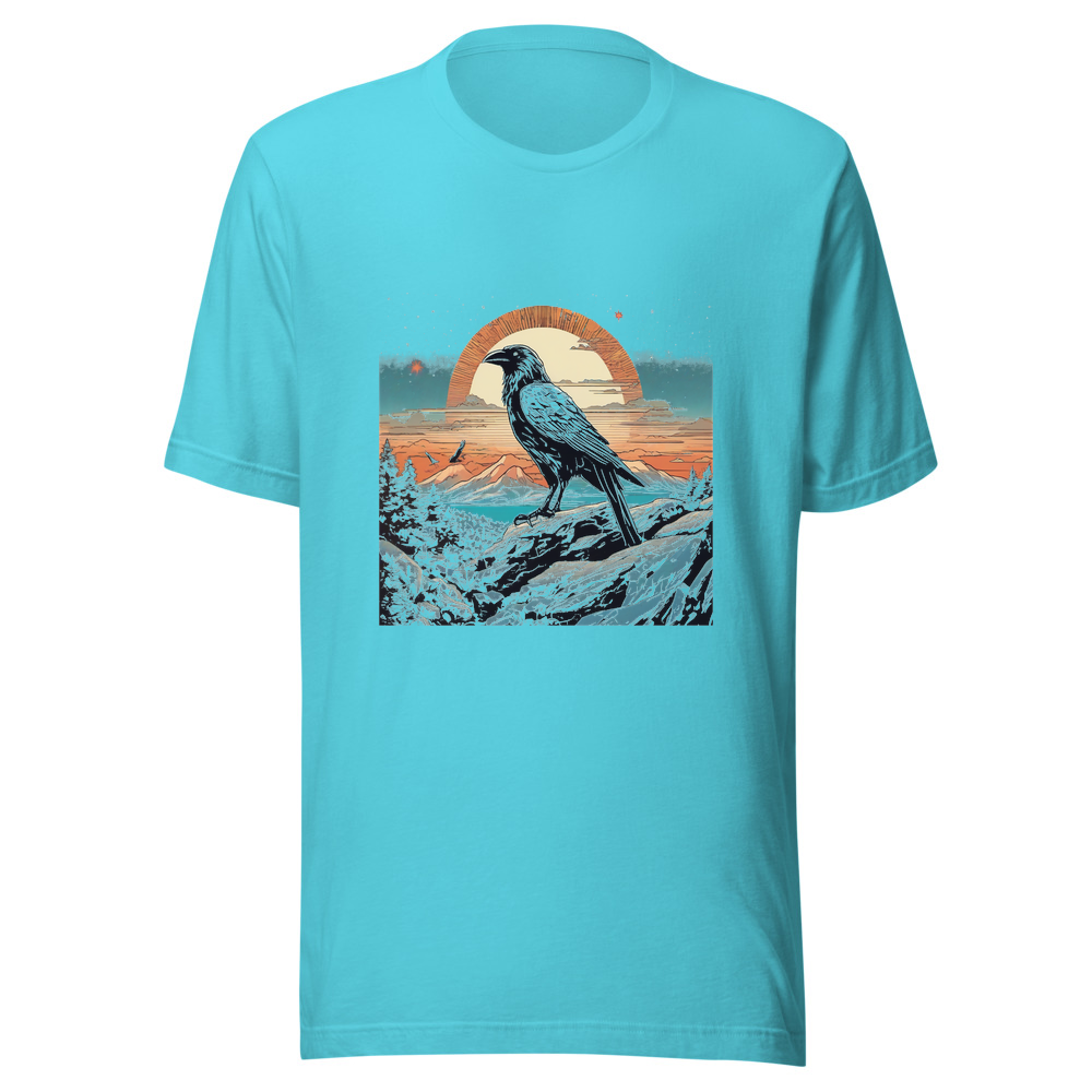 Turquoise T-Shirt with print art