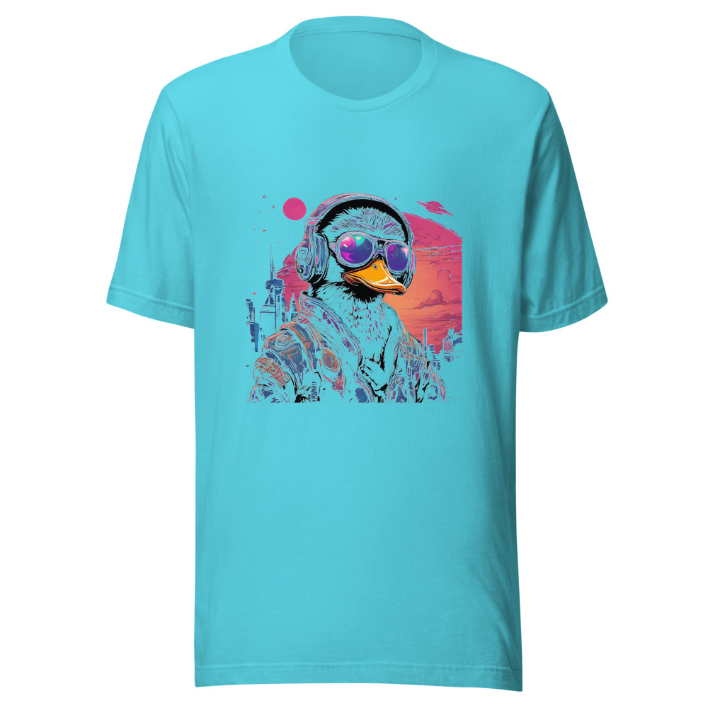 Turquoise T-Shirt with print art