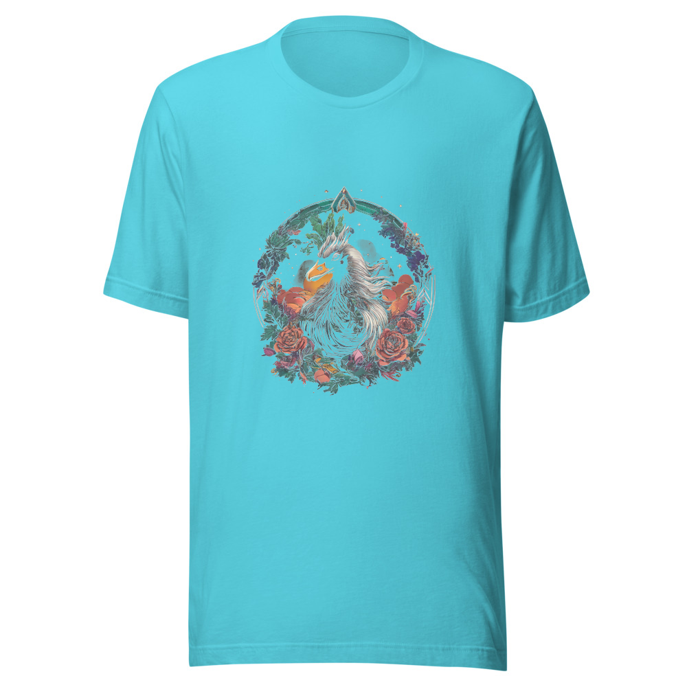 Turquoise T-Shirt with print art