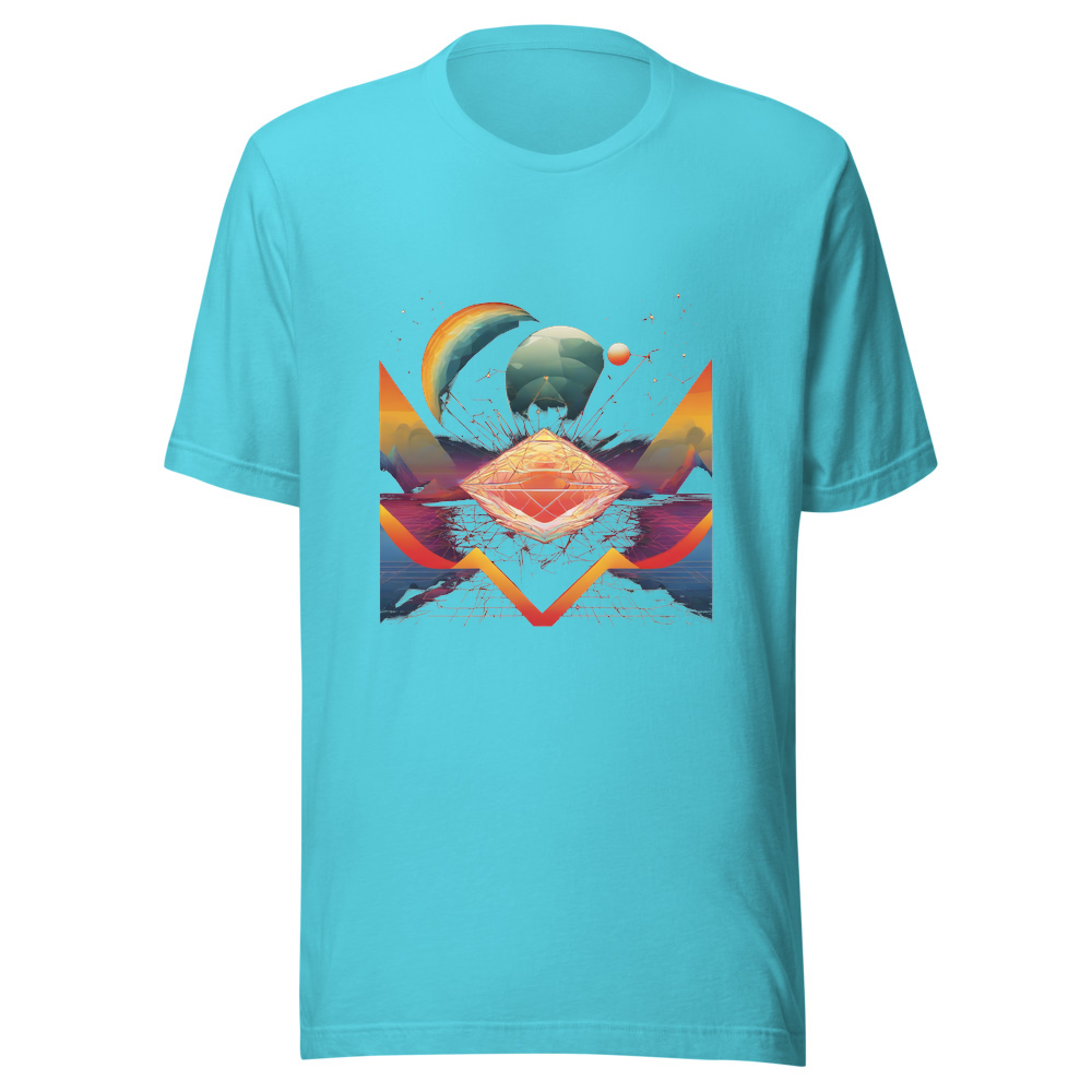 Turquoise T-Shirt with print art