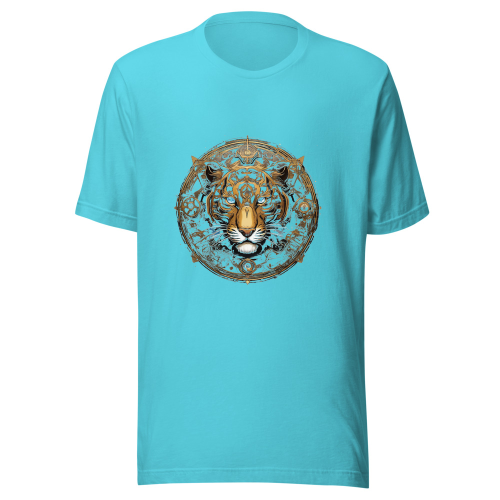Turquoise T-Shirt with print art