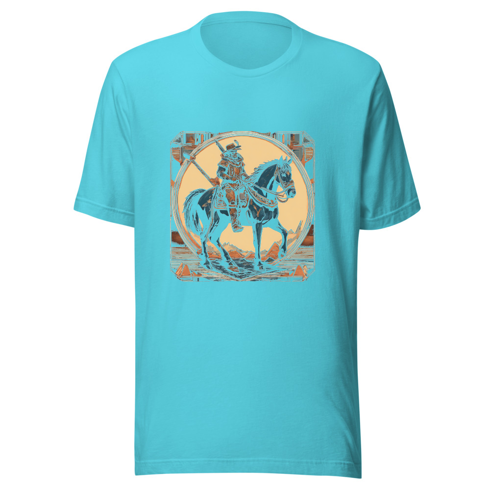 Turquoise T-Shirt with print art