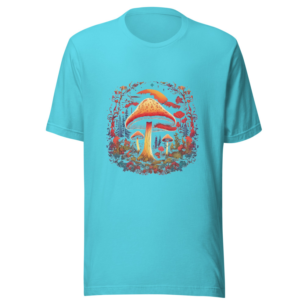 Turquoise T-Shirt with print art