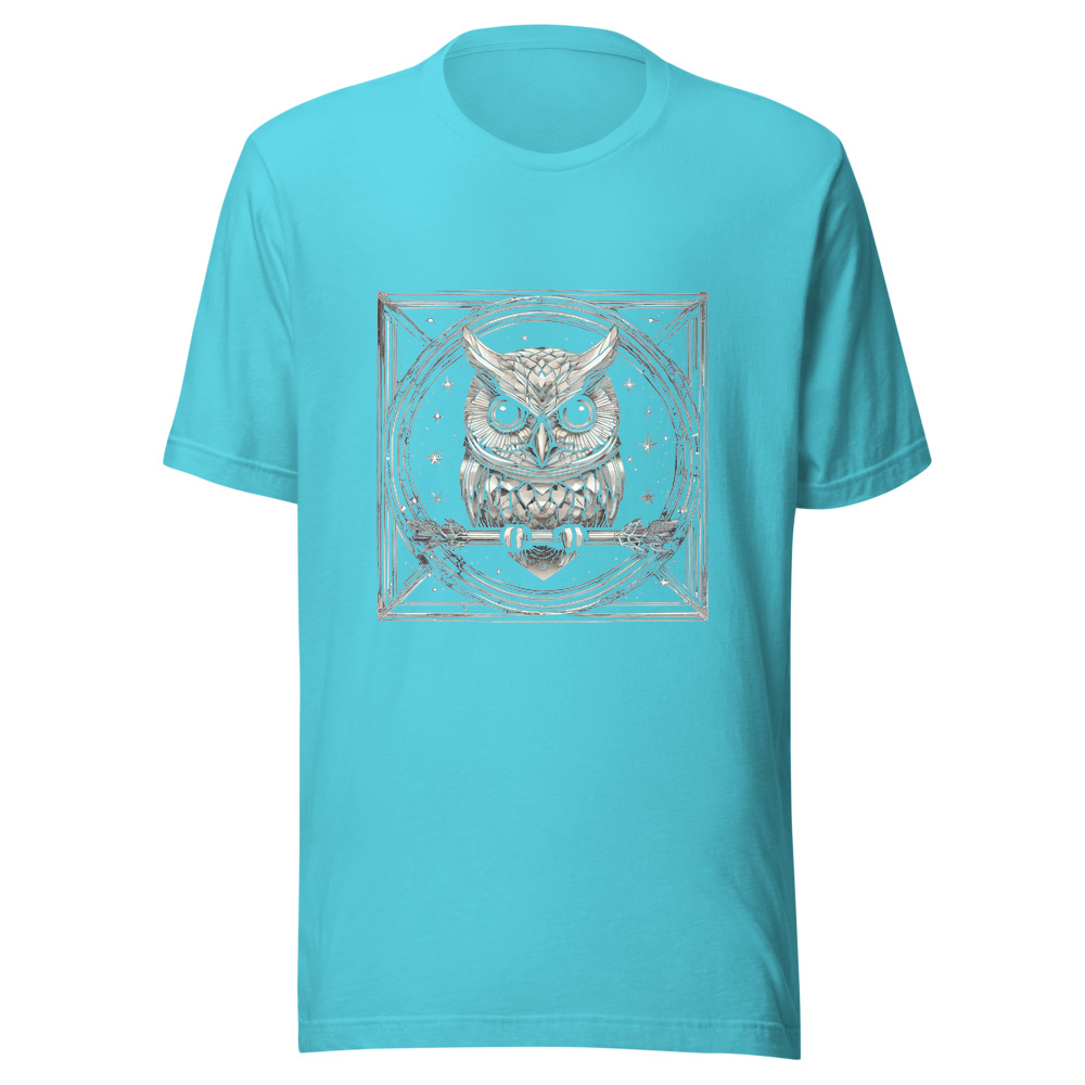 Turquoise T-Shirt with print art