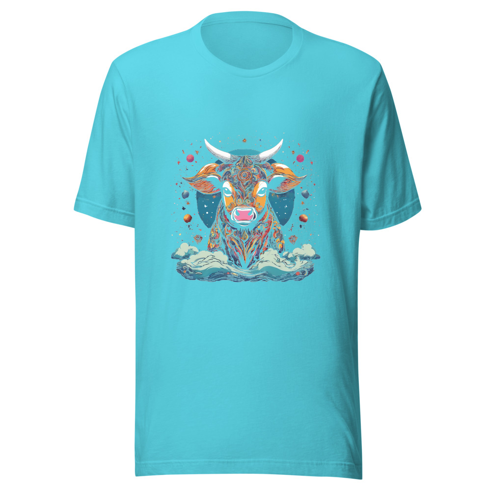 Turquoise T-Shirt with print art