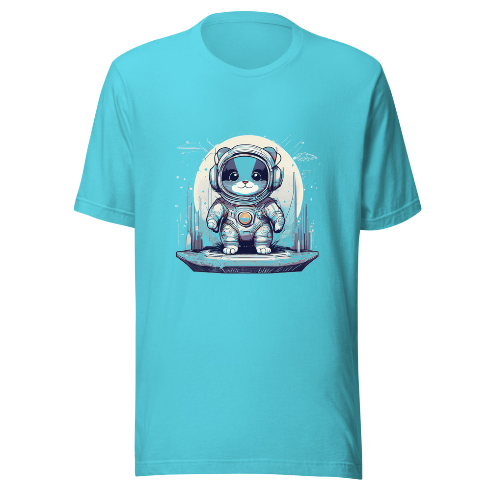 Turquoise T-Shirt with print art