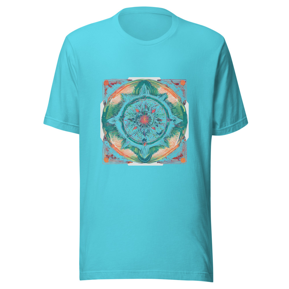 Turquoise T-Shirt with print art