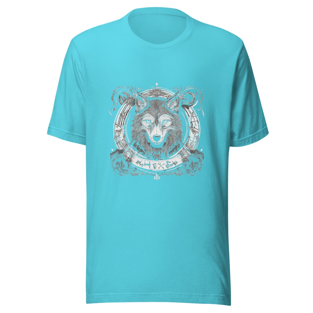 Turquoise T-Shirt with print art