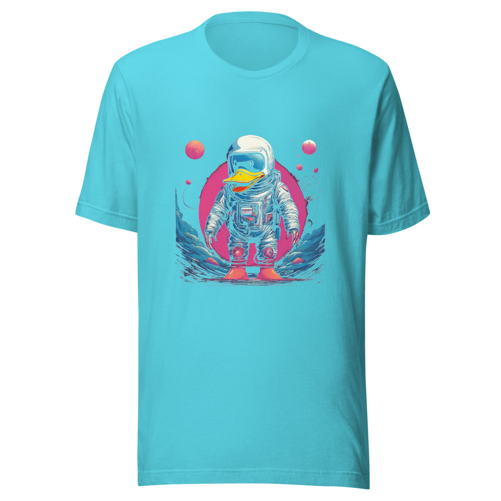 Turquoise T-Shirt with print art