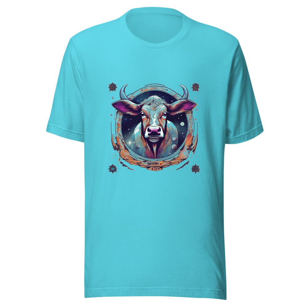 Turquoise T-Shirt with print art