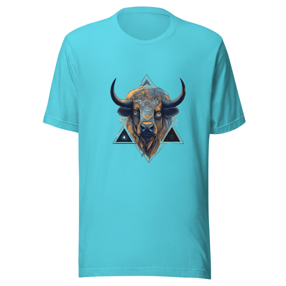 Turquoise T-Shirt with print art