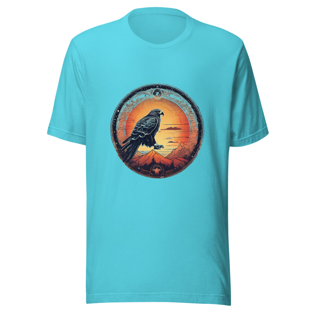 Turquoise T-Shirt with print art
