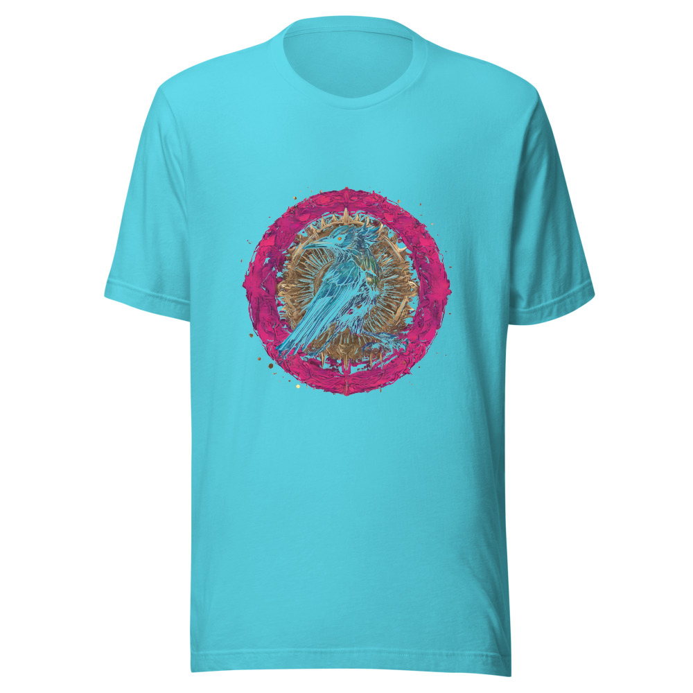 Turquoise T-Shirt with print art