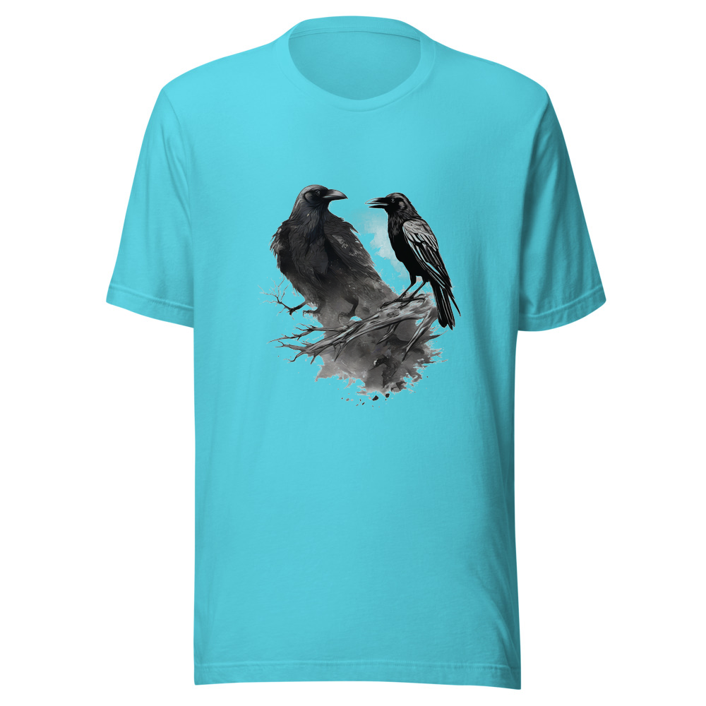 Turquoise T-Shirt with print art