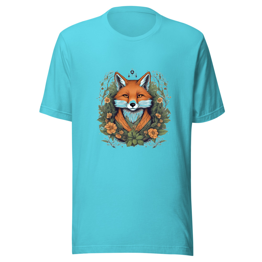 Turquoise T-Shirt with print art