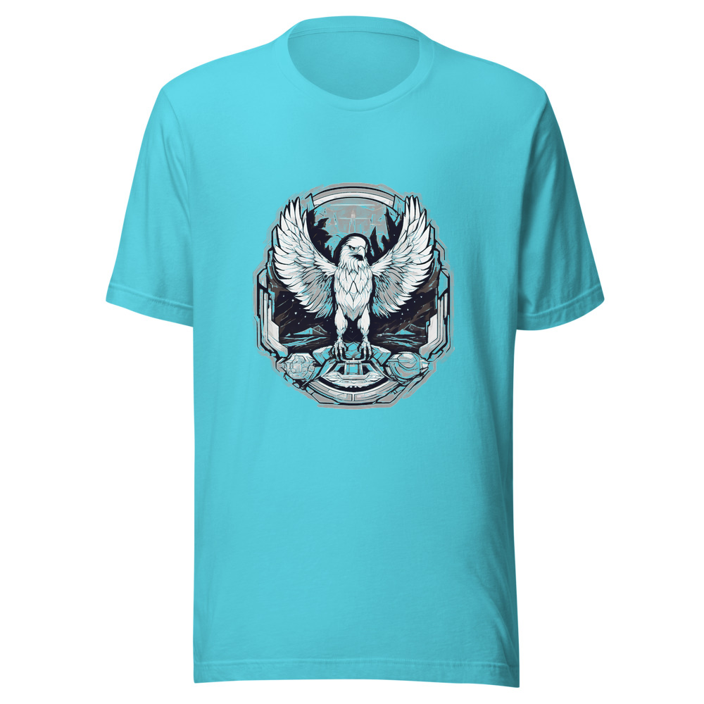 Turquoise T-Shirt with print art
