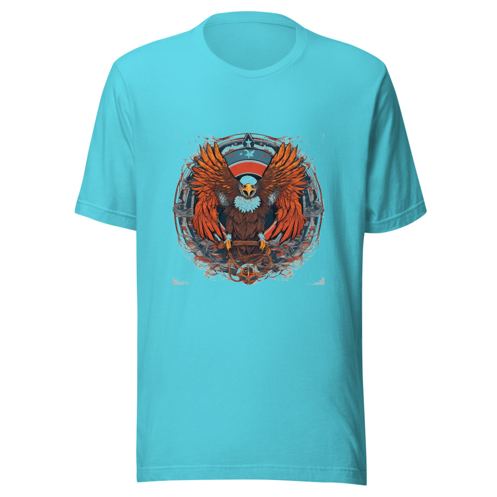 Turquoise T-Shirt with print art