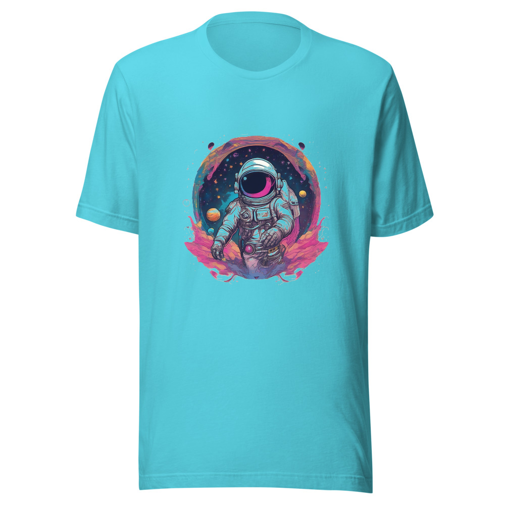 Turquoise T-Shirt with print art
