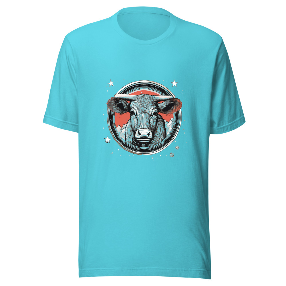 Turquoise T-Shirt with print art