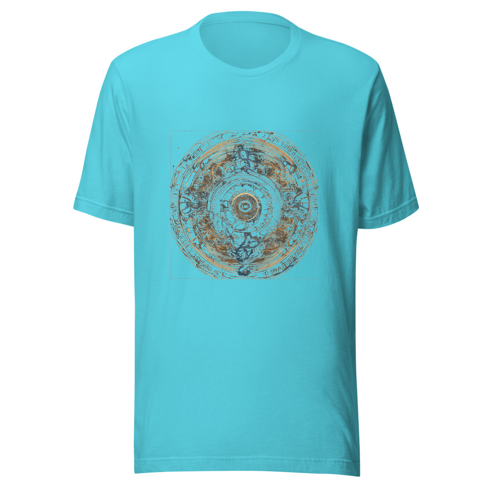 Turquoise T-Shirt with print art