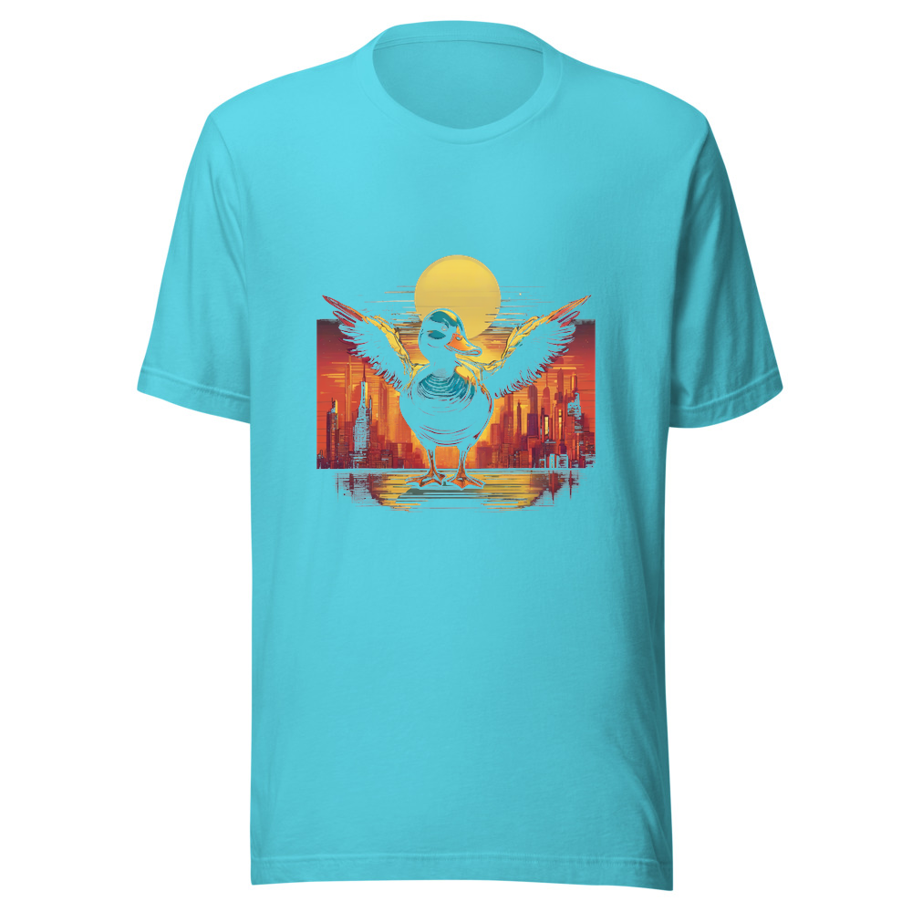 Turquoise T-Shirt with print art