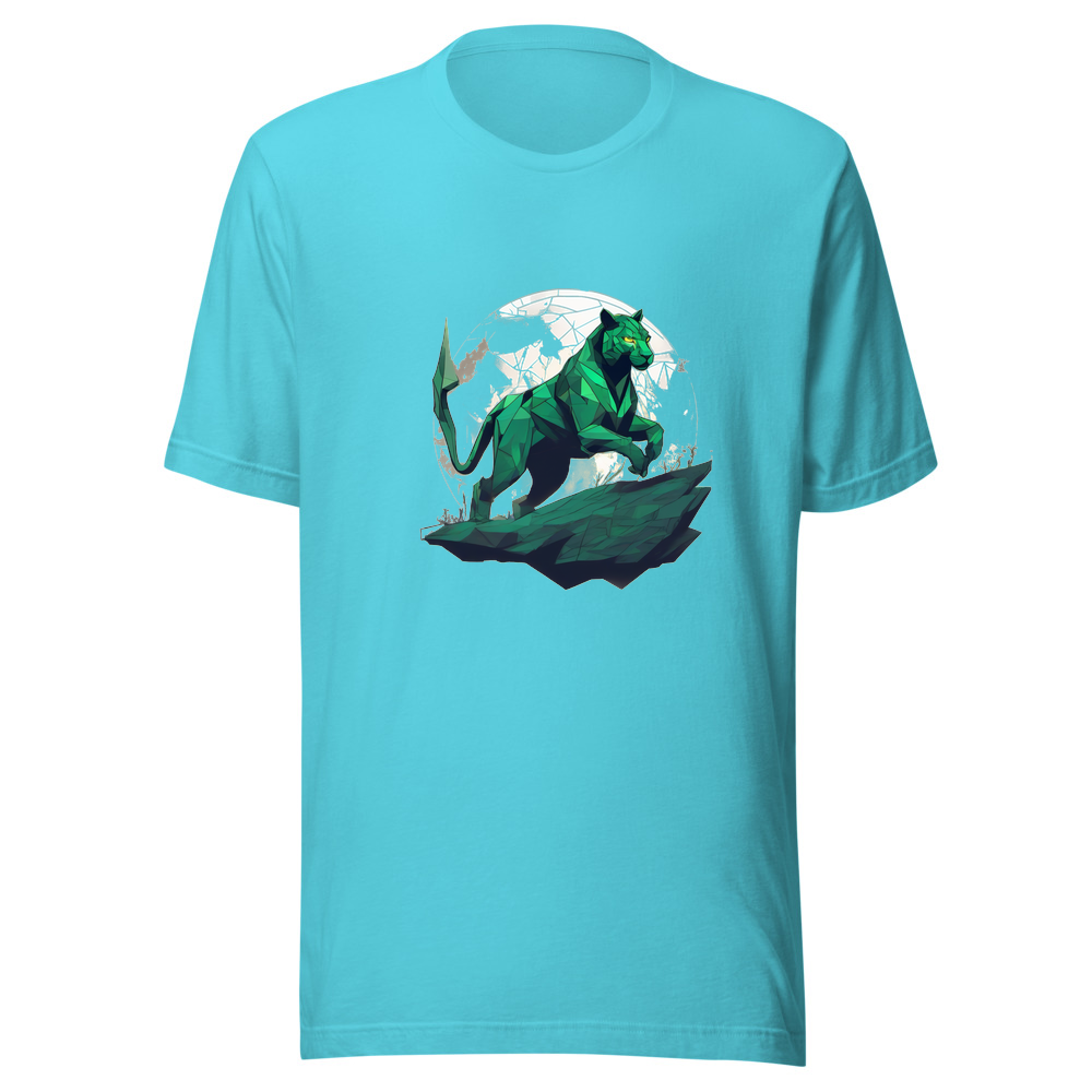 Turquoise T-Shirt with print art