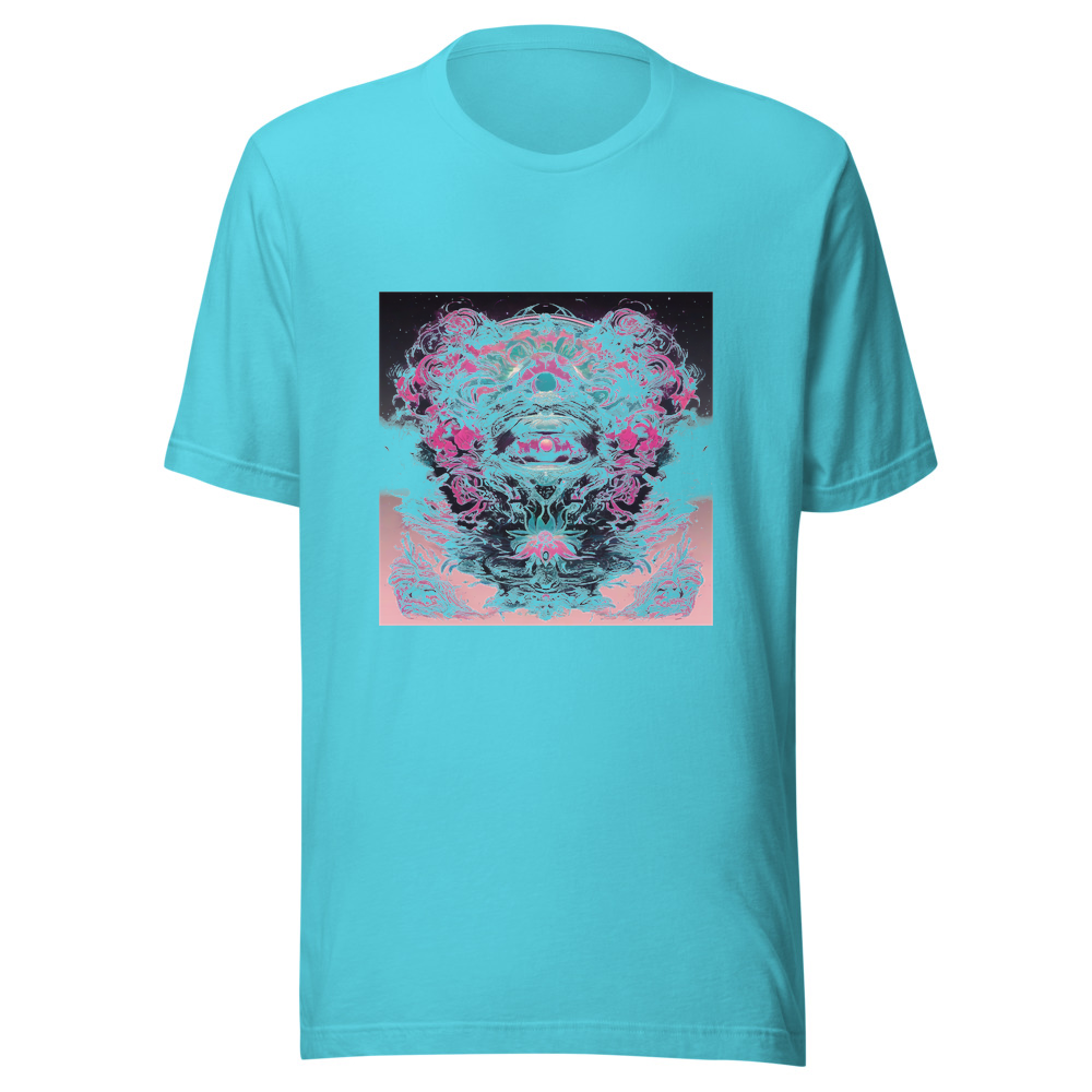 Turquoise T-Shirt with print art