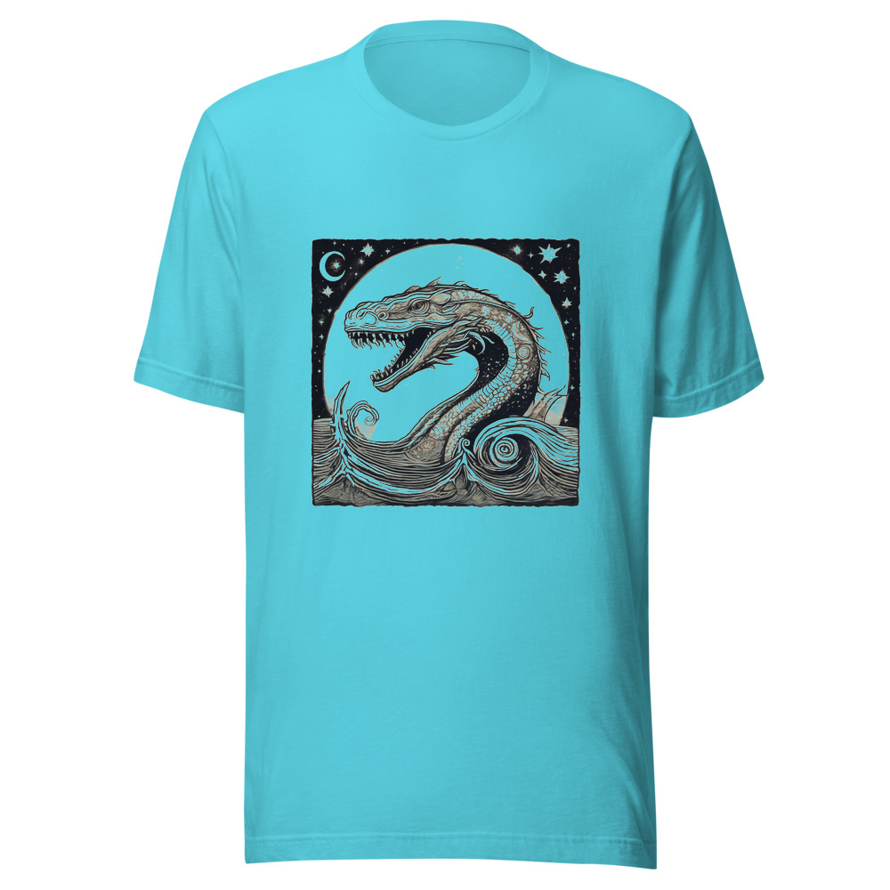 Turquoise T-Shirt with print art