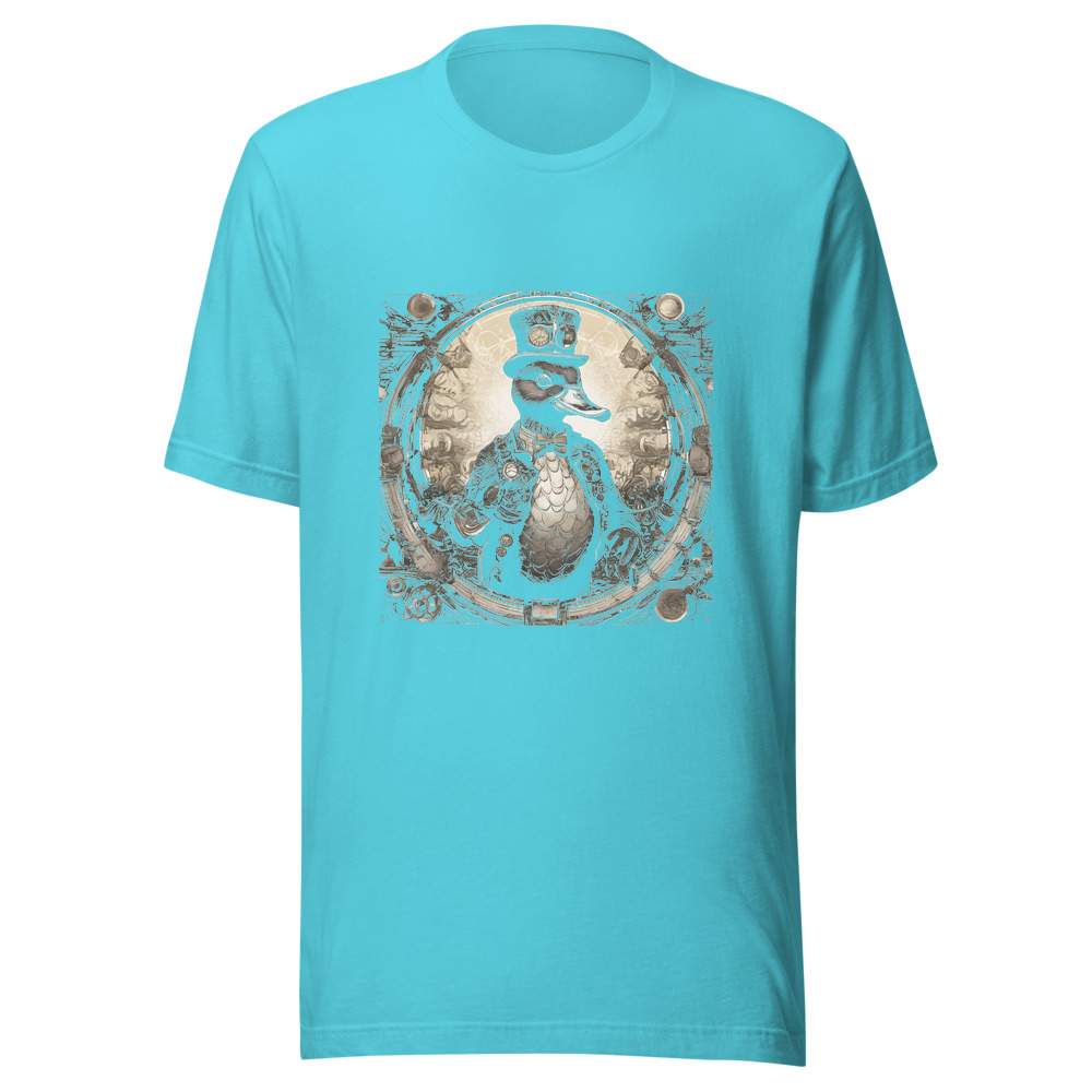 Turquoise T-Shirt with print art