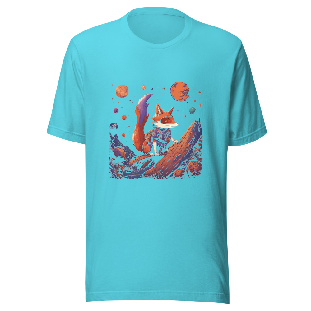 Turquoise T-Shirt with print art
