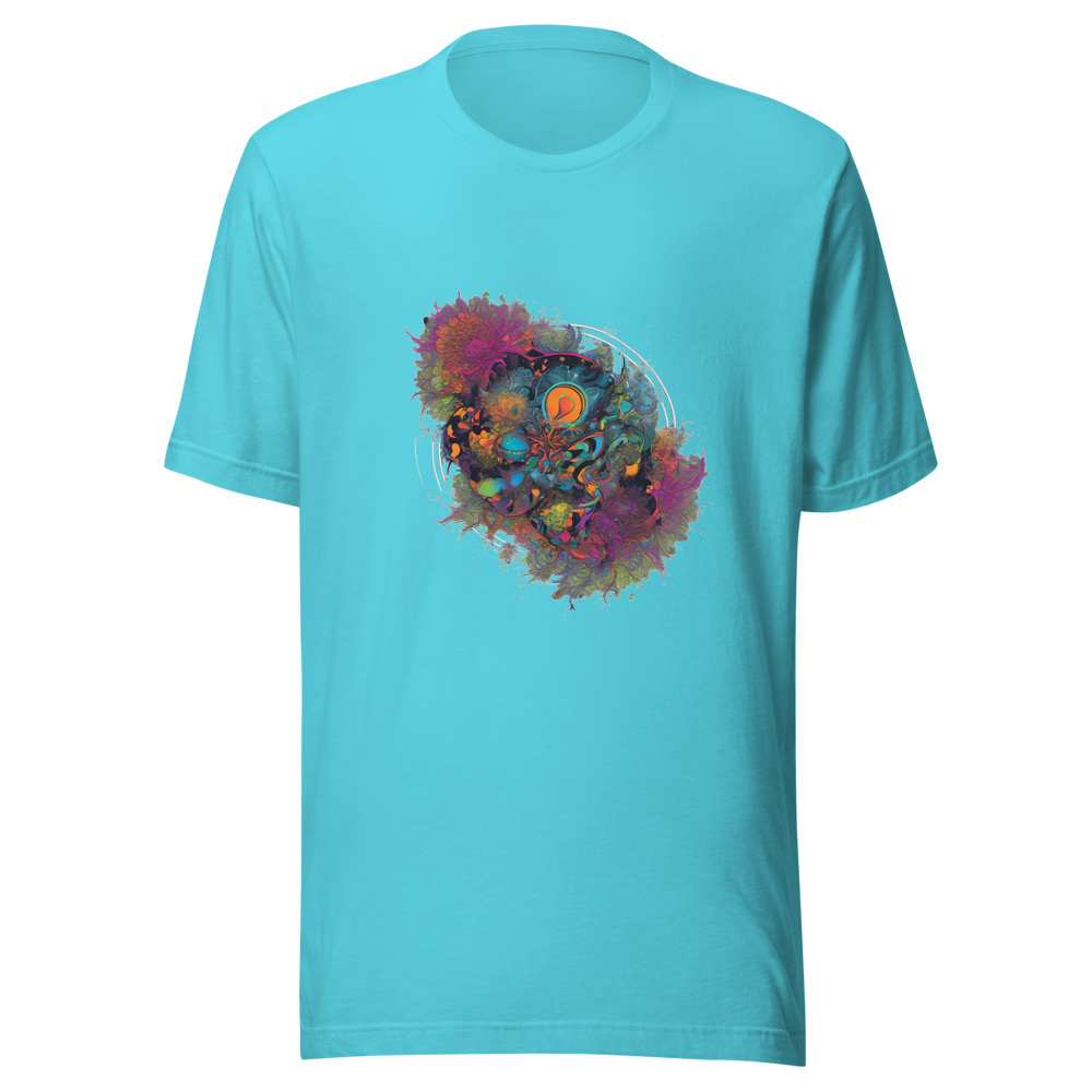 Turquoise T-Shirt with print art