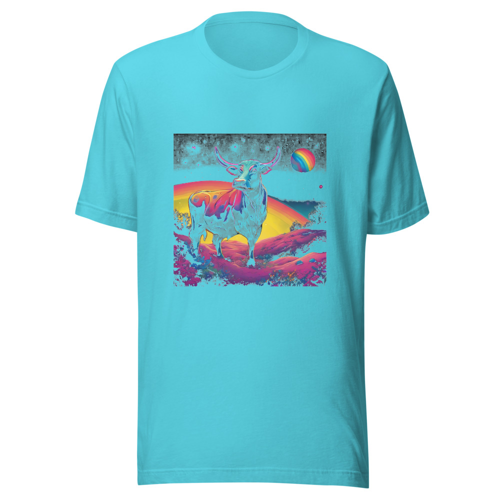 Turquoise T-Shirt with print art