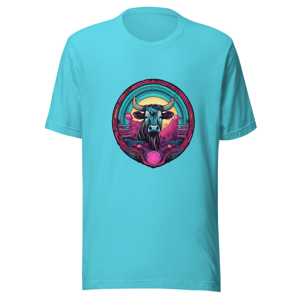 Turquoise T-Shirt with print art